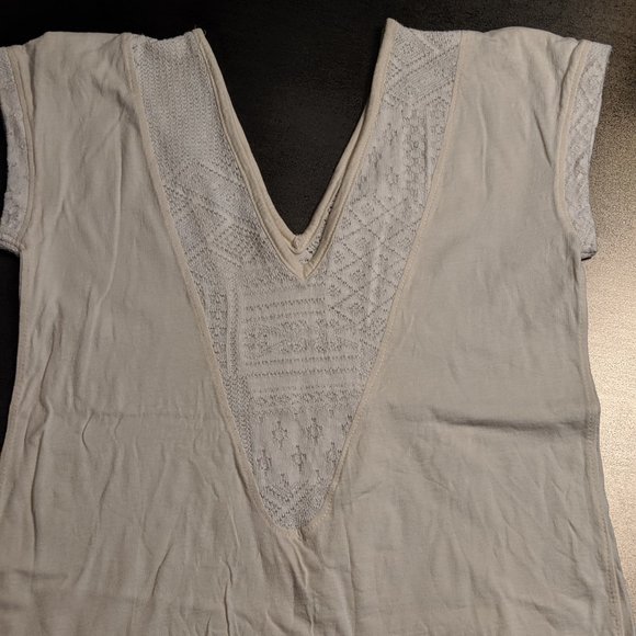 Lace Inset Knit Top with Vintage Button Accents - Picture 5 of 7